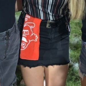 American eagle black denim skirt